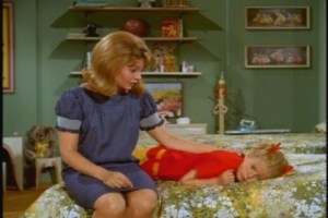 The ensuing scene is quite a switch for Cissy--she's usually the one in the face-down position of despair.