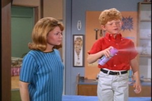 Jody uses a whole bottle of Cissy's hair spray on Arthur's fur. She's rightfully annoyed--she probably goes through a bottle a day herself shellacking that flip into position.