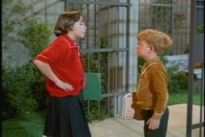 The next day, Jody tries to avoid Jeannie by eating lunch inside with the janitor. She finds him later, though, and expresses her displeasure.