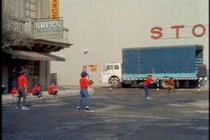 Actually, it appears to be an alley, which backs up to a huge, windowless wall.