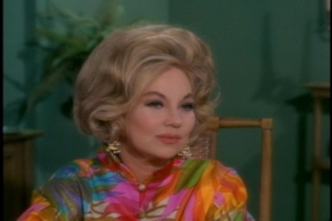 Though you can't really tell in these screen captures, Ann Sothern gets the same soft-focus closeups Louise Latham got in the last episode. One wonders why--Sothern looks great for her age in the longer shots.