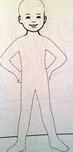 It also includes this creepiness--kids are supposed to transform it into a picture of what they want to be when they grow up.