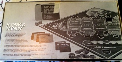 The back of the box provides and black-and-white photo of the game board and an explanation of the game. And this game does require quite a bit of explaining.