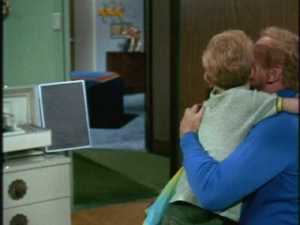 "Not particularly," Buffy answers, which leads into this week's twin hug scene.